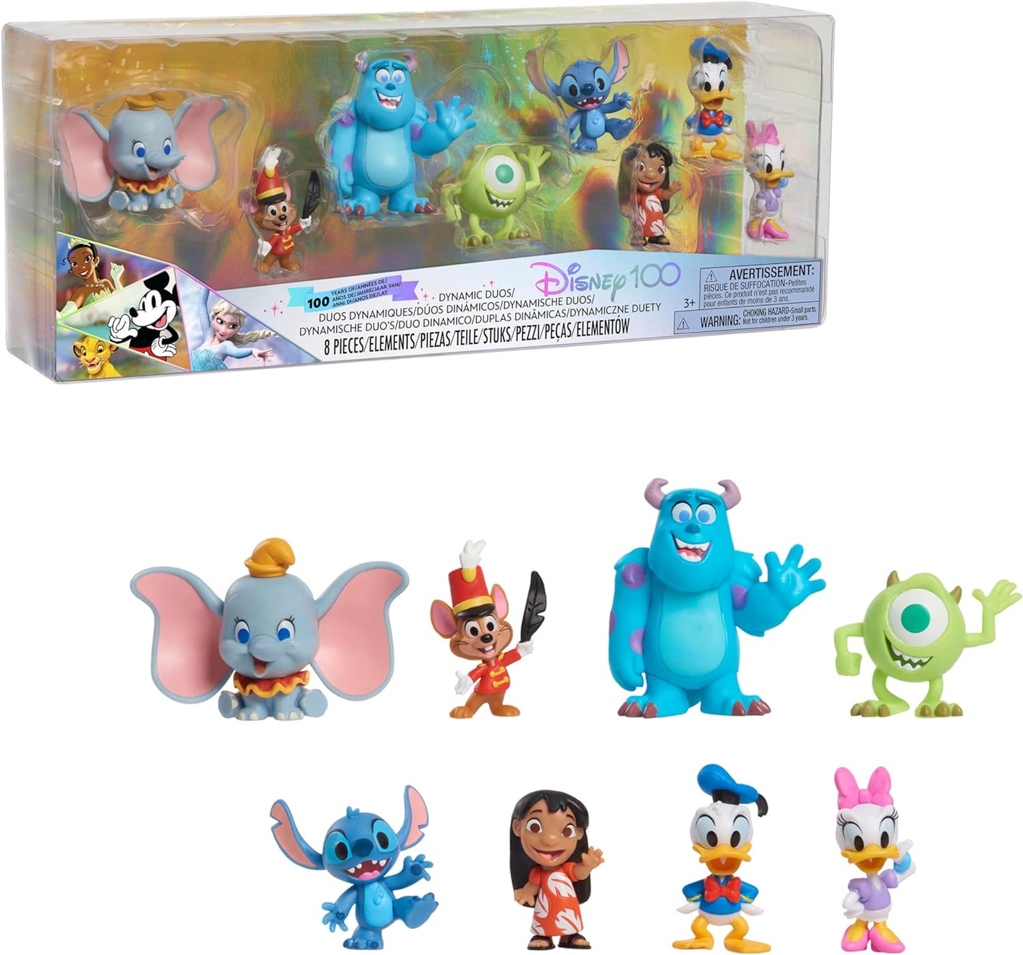 Disney100 Years of Dynamic Duos Celebration Collection Limited Edition 8-Piece Figure Pack, Officially Licensed Kids Toys for Ages 3 Up by Just Play