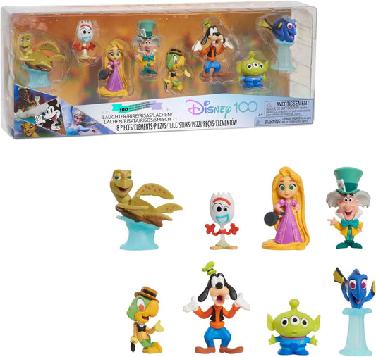 Disney 100 Years of Laughter Celebration Collection Limited Edition 8-Piece Figure Pack, Kids Toys for Ages 3 Up by Just Play